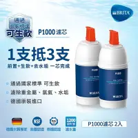 在飛比找Yahoo奇摩購物中心優惠-[2入組]德國BRITA mypure P1000 硬水軟化