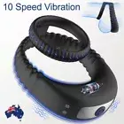 Vibrator Double Cock Ring Silicone Powerful Penis Delay Ejaculation Sex Toy