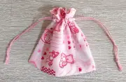 New 10 Pink Baby Shower small fabric drawstring bags Handmade Great for treats