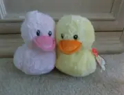 Auroa Yellow/Pink Ducks Plush Toy NWT