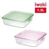 在飛比找ETMall東森購物網優惠-【日本iwaki】耐熱玻璃微波盒1.2L(二色任選)