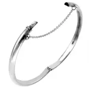 925 Sterling Silver Italian Fancy Vintage Round Circle Bangle Bracelet 7 mm