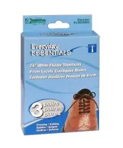 Essential Medical Supply Elastic Shoelace Tie Once 24 Inch White Color 3 Pairs