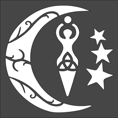 1- 5.5x5.5 inch Stencil, (VC-5) Wiccan Goddess (6mil)