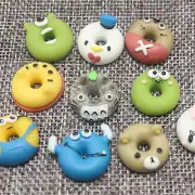 20 Mixed Color Flatback Resin Cartoon Donut Cabochons 18mm Charm Desserts Craft