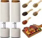 Amacielo Electric Salt and Pepper Grinder, Pepper Grinder Set 2Pcs, Wheat Str...