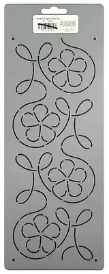 Flower Quilting Stencil 4" Simple Swirling Floral Quilt Pattern Border Design
