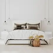 Bedroom Table Nightstand 2 pcs with Drawer White