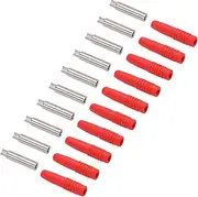 10Pcs Insulated 2mm Banana Plug Coupler, Excellent PA and Copper Material, CNC Technology, Full Sheathed Assembly, for Testing Equipment (Red)