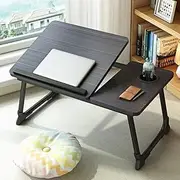 Laptop Desk for Bed, Adjustable Laptops Stand with 5 Adjustable Angles, Portable Lap Tray Table with Cup Holder, Laptop Bed Desk Tray for Eating Working Writing Reading