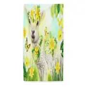Yellow Spring Sweet Daffodil Lamb Microfiber Beach Towel
