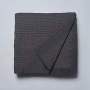 Logan & Mason Cotton Waffle Blanket Charcoal