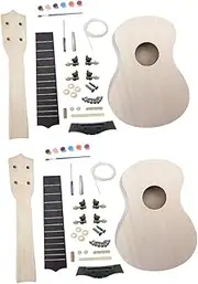 TOGEVAL 2 Sets DIY Guitar Kit DIY Acoustic Guitar Kit DIY Electric Guitar Kits Guitar Building Kits Guitar Fretboard Kit Ukulele Painting Guitar Screws Guitars Guitar Self-painting Bamboo