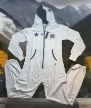 California Christiana Republic NEW Army Jumpsuit Medium Full Zip One Z White