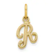 10K Yellow Gold Initial R Charm