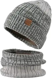 [Generic] Scarf Hat Set Women Set Girls Cute Winter Ski Cap Lazy Knit Cap Men and Women Scarf Gloves Hat Set Light