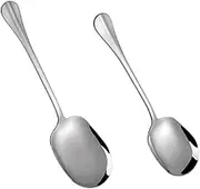 IMIKEYA 2Pcs Stainless Steel Serving Spoons Food Spoon for Restaurants and Home Use Hygienic Tableware with Elegant Design for Parties and Buffets Silver Finish