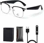 AI Intelligent Translation Glasses - Supports 100+ Languages, Two-Way Instant Translation, Anti-Blue Light Translation Glasses, 360° Panoramic Audio, Built-in Microphone and Speaker,Black