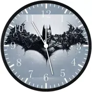 Batman Black Frame Wall Clock Large 12" Glass Face Non-Ticking E58 NEW