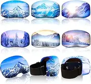 Copkim 6 Pcs Ski Snowboard Goggle Cover Sleeve Protective Goggle Cover Protectors Lens Scratch Dust Protection for Travel Storage Youth and Kids Accessories, 6 Styles