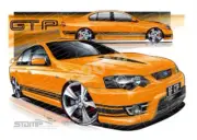 FPV BF GT BF GT-P OCTANE BLACK STRIPES A2 FRAMED PRINT (FV031I)