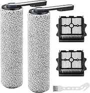 【S5 Combo Only】Replacement Brush Roller for Tineco Floor ONE S5 Combo Cordless Wet Dry Vacuum Cleaner Accessories (2 Brush Roller+2 HEPA Filters)