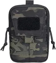 EXCELLENT ELITE SPANKER Tactical Molle EDC Pouch Nylon Belt Waist Bag Camping Hiking Organizer with Cellphone Holster for iPhone 12Pro 12 11ProMax XsMax XR XS X 8Plus 8 7 6 Samsung Galaxy Note 9 S9 (Multicam-Black)
