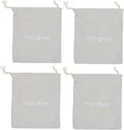 4pcs Canvas Drawstring Pocket Hair Dryer Bag Anti-scratch Portable Storage Travel Essential