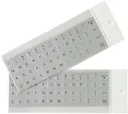 Universal English Keyboard Stickers, 2Pack Keyboard Stickers, Computer Keyboard Stickers, Black Background and Silver Big Lettering, Stickers for Computer Laptop Notebook Desktop