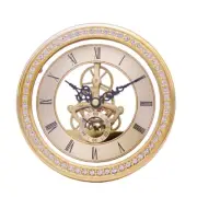 148mm Clock Insert with Roman Numeral Quartzs Movement Gold Trim Roman Numeral
