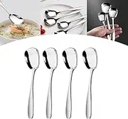 Arithmetic Square Head Stainless Steel Spoons, Square Head Stainless Steel Serving Spoons, Stainless Steel Square Spoons, Square Head Spoon (4Pcs,4 * 15.3cm)