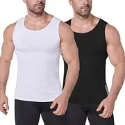 [Towintec] Compression Shirt Men Sleeveless Athletic Tank Top Slim Vest Workout Base Layer Undershirt Sport Muscle Gym Shirts