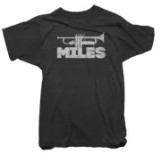 Miles Davis Official T-Shirt - Trumpet Logo Tee - Mens