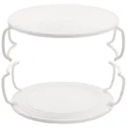 2 Pcs Layered Steam Rack Microwave Oven Shelf Steaming with Detachable Feet