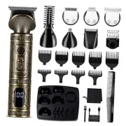 Beard Trimmer Kit Professional Hair Clipper Zero Gapped T-Blade Electric Bronze
