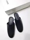 NIB Vince Oren Leathe Slip-On Flat Mule Slide in Black Size 6, 6.5 $250