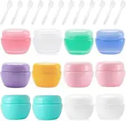 Paifeancodill 12 Pcs Plastic Small Travel Containers for Toiletries, 20ml Refillable Cosmetics Makeup Jars with Lids, Leakproof Lotion Cosmetic Container Jars for Cream Sample Makeup Lids Makeup