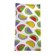 Purple Green Yellow Watermelons Beach Towels