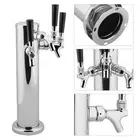 Stainless Steel Triple Tap 3 Faucets Draft Beer Dispenser For Bar Home Brew DM