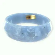 Round Light Blue Sand Beveled Bangle Bracelet Ladies Standard Size