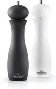 Salt & Pepper Grinder Set - BBQ Grill Accessories, Two Piece Set, Matte Black Pe