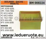 394173010 Air Filter Chainsaw Dolmar Sachs Makita Sc 7312 7314 Bts 930 106x80