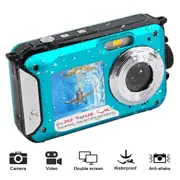 Full HD 2.7K 24MP Underwater Camera Dual Screen 16X Digital Zoom and Self-Timer