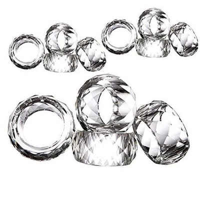 Crystal Napkin Ring Holders - 2 Inch Set of 12, Table Party Wedding 12pcs-clear