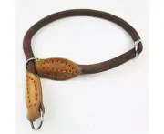 Comfortable Handmade Leather Dog Collar - Brown