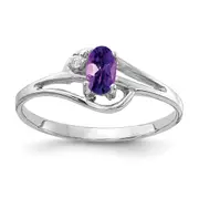 14k White Gold 5x3mm Oval Amethyst A Real Diamond ring