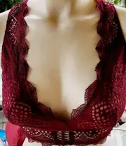 Victorias Secret Rare Vintage bra bralette ❤️ M Kir Wine Lace Unlined Longline