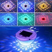 Dhqkqg Solar Floating Pool Light, IP67 Waterproof Floating Pond Light, 6 Modes Fish World Underwater Disco Lights, LED Bath Lights for Fountain Pool Pond Garden Kids Bathing Time