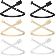 6 Pieces Women's Low Back Bra Converter 2 Hook Bra Strap Clips Elastic Non Slip Strap Holder Bra Strap Converter