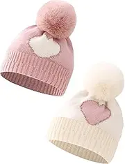 [Happy Cherry] Winter Hat for Toddler Baby Cute Warm Pom Pom Beanie Hat Cap for Infant Boys Girls